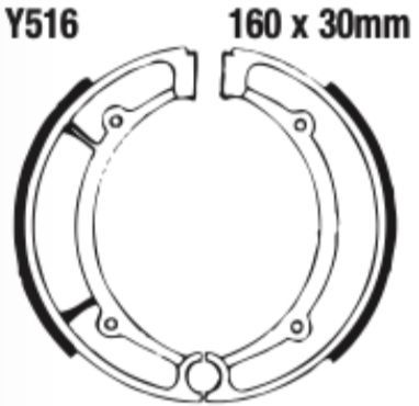 EBC Grooved Brake Shoe Set - Y516G