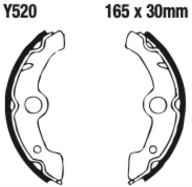 EBC Grooved Brake Shoe Set - Y520G