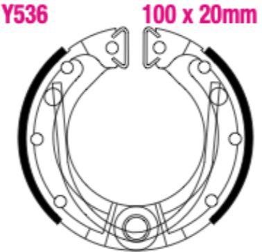 EBC Grooved Brake Shoe Set - Y536G