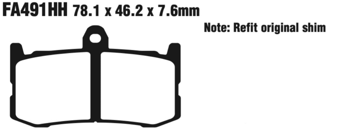 EBC Extreme Pro Double-H Sintered Disc Pad Set - EPFA491HH