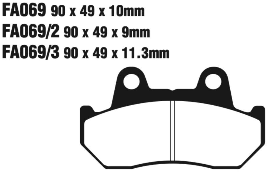 EBC Double-H Sintered Disc Pad Set - FA069HH