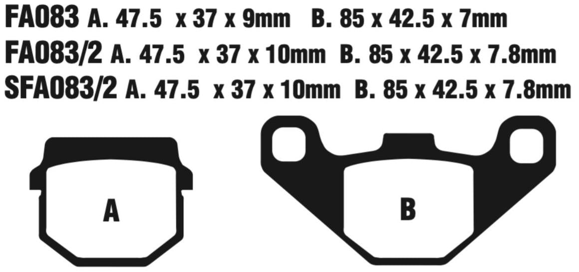 EBC Scooter Disc Pad Set - SFA083/2