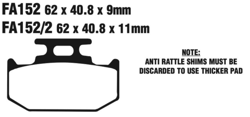 EBC FA Series R Disc Pad Set - FA152/2R