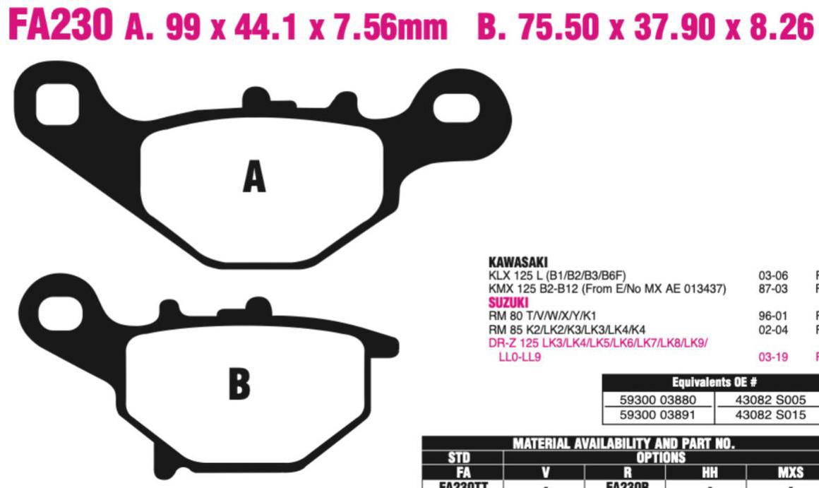 EBC FA Series R Disc Pad Set - FA230R