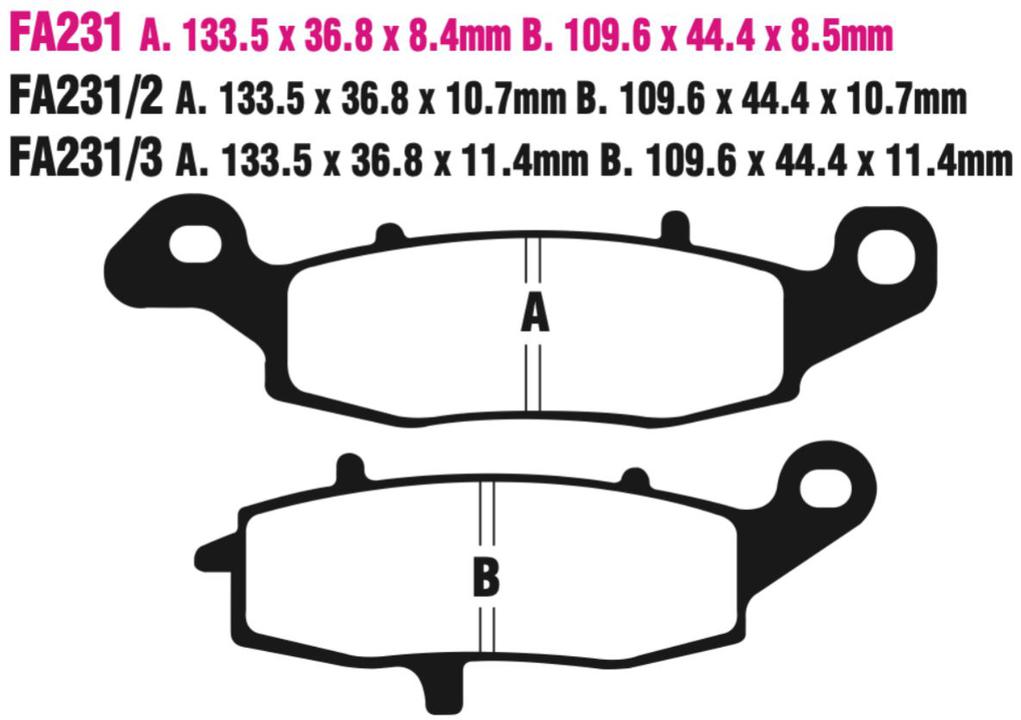 EBC FA Series Vee Disc Pad Set - FA231/2V