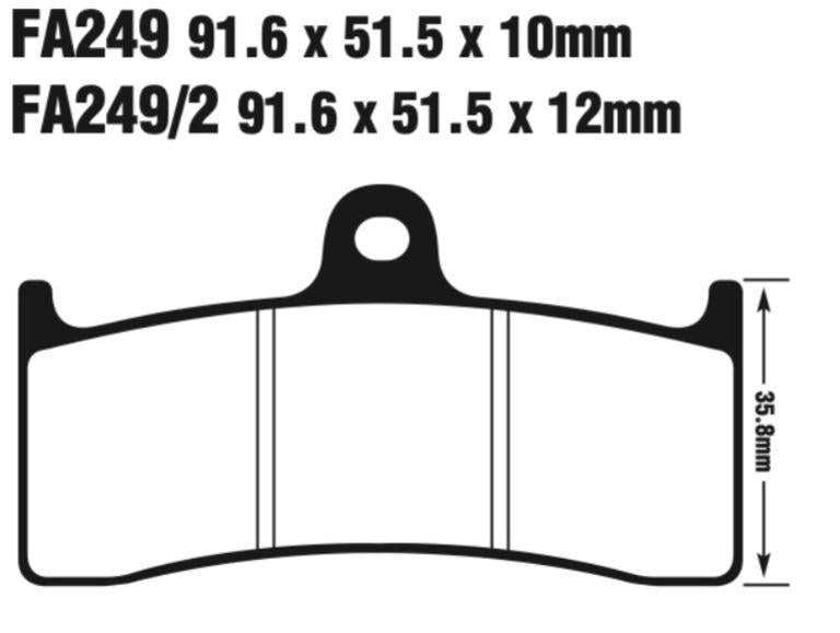 EBC Double-H Sintered Disc Pad Set - FA249HH