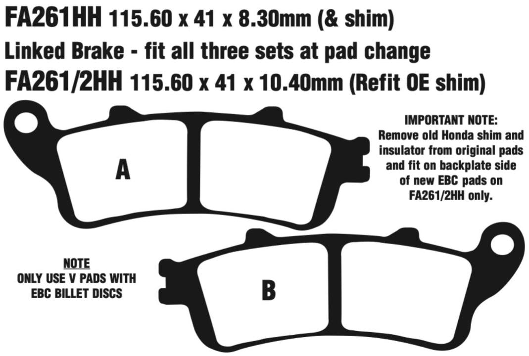 EBC Double-H Sintered Disc Pad Set - FA261/2HH