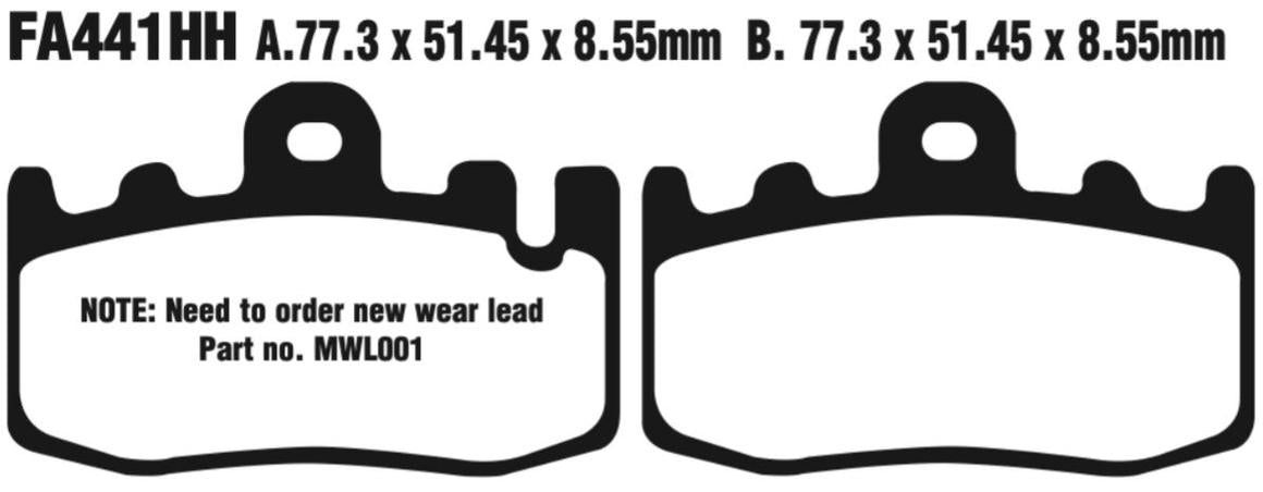 EBC Double-H Sintered Disc Pad Set - FA441HH