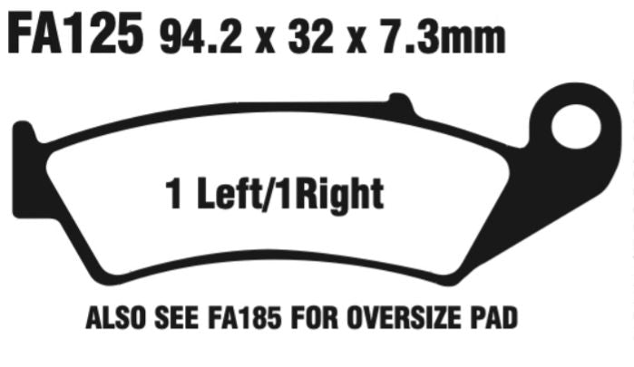 EBC MXS Offroad Race Sintered Disc Pad Set - MXS125