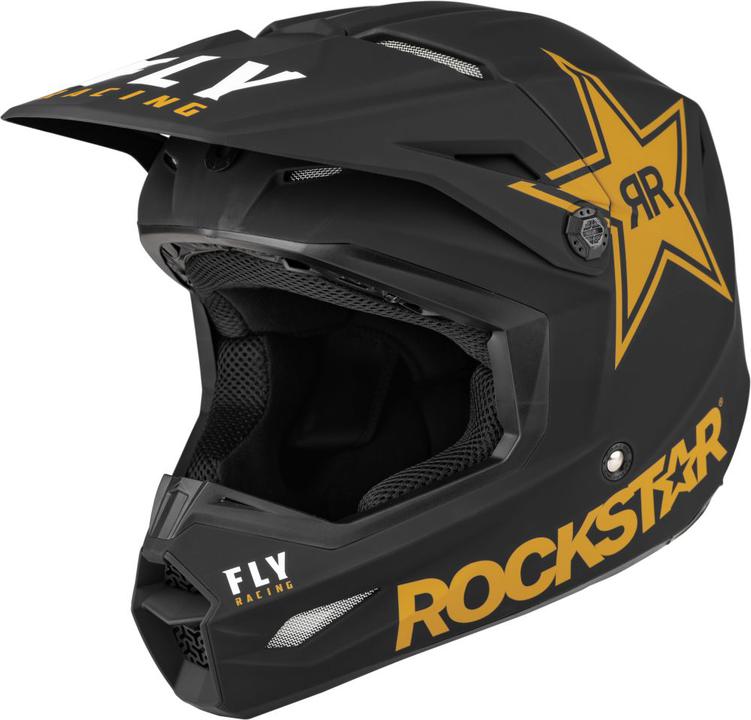 Fly MX24  Kinetic Rockstar Helmet - Matt Black Gold