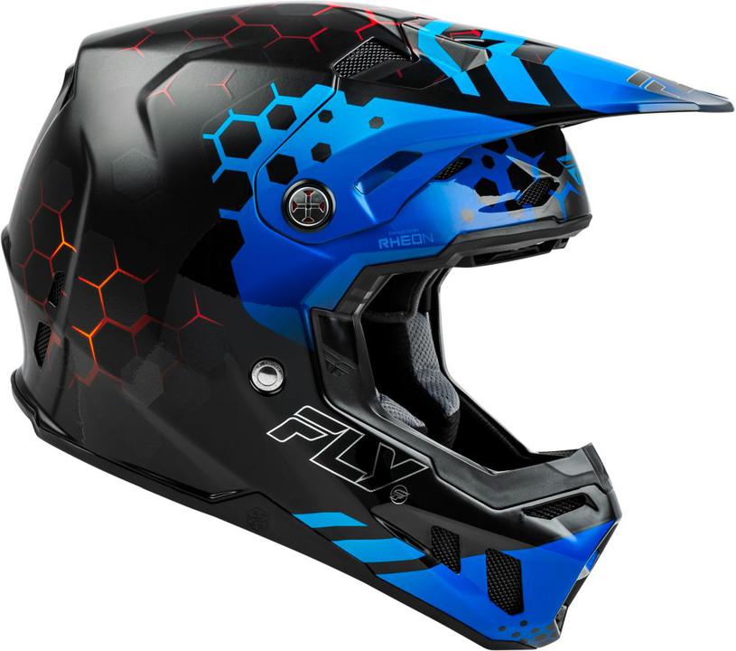 Fly MX24 Formula CC Helmet Tektonic - Black / Blue / Red