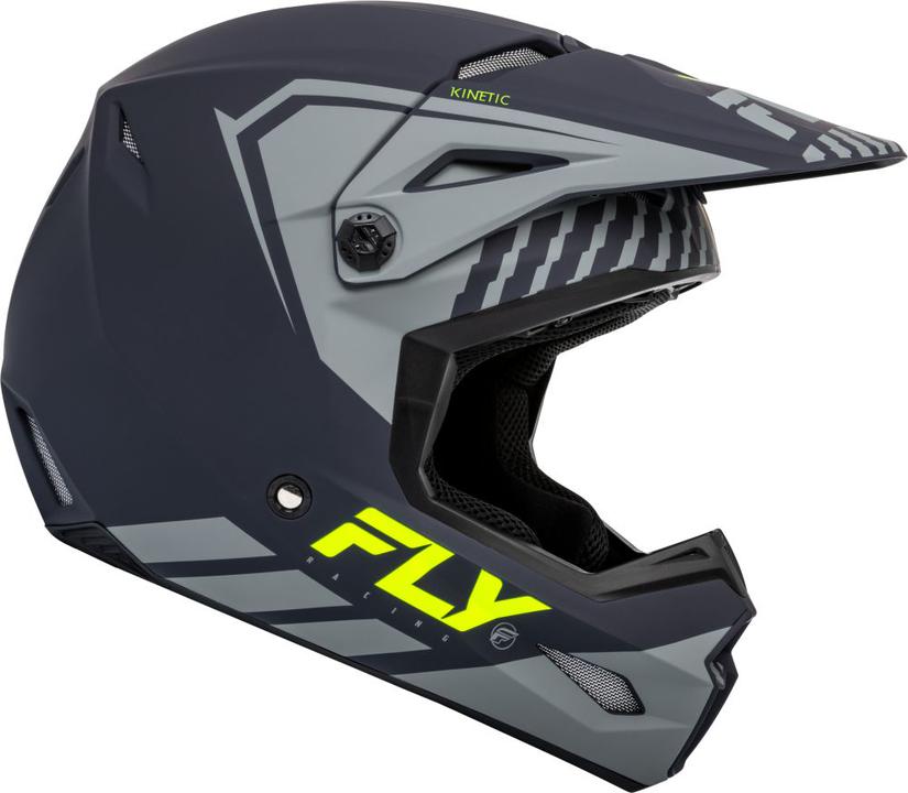 Fly MX24 Kinetic Helmet Menace - Matt Grey / Hi-Vis