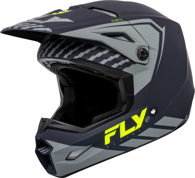 Fly MX24 Kinetic Helmet Menace - Matt Grey / Hi-Vis
