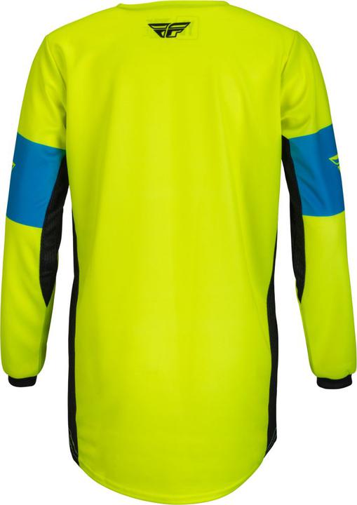 Fly MX23 Youth Kinetic Khaos Jersey Hi-Vis - Black Cyan