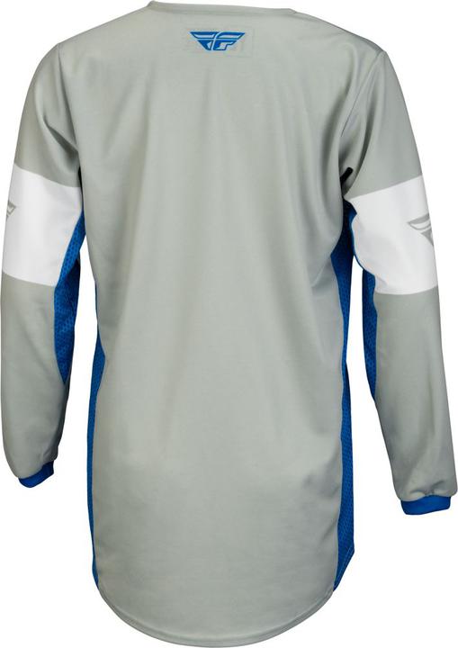 Fly MX23 Youth Kinetic Khaos Jersey - Grey / Blue / White