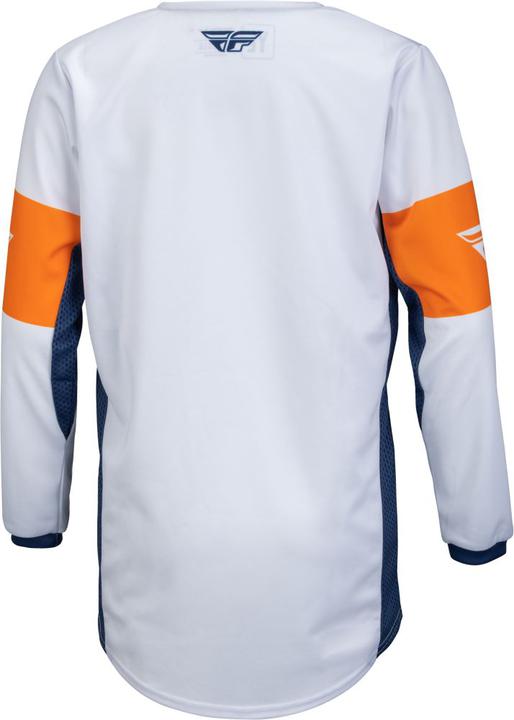 Fly MX23 Youth Kinetic Khaos Jersey White Navy