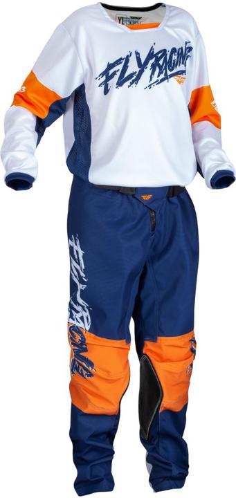Fly MX23 Youth Kinetic Khaos Jersey White Navy