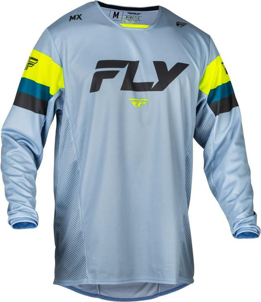 Fly MX24 Kinetic Jersey Prix Ice Grey Charcoal Hi-Vis