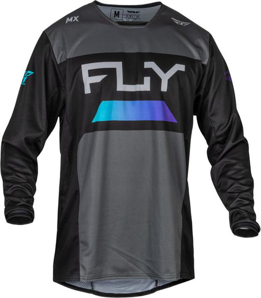 Fly MX24 Kinetic Jersey Reload Charcoal - Black Blue Iridium