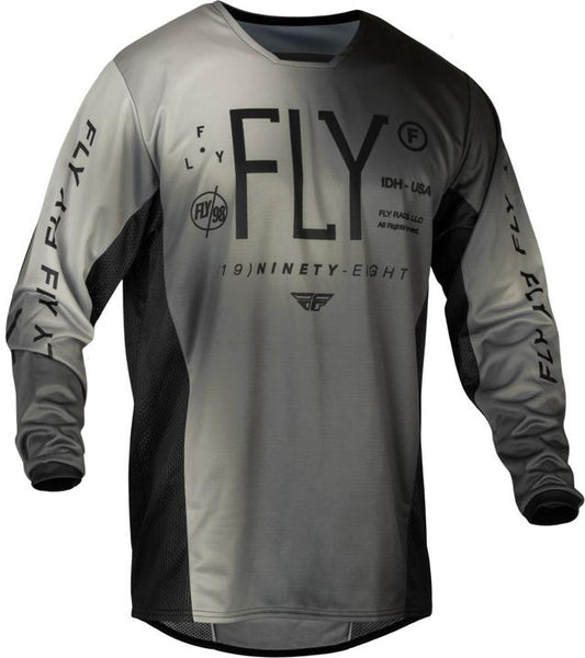 Fly MX24 Youth Kinetic Jersey Prodigy - Black Light Grey