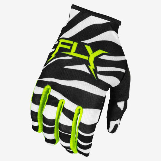 Fly MX24 Lite Gloves - Uncaged Black / White Neon Green