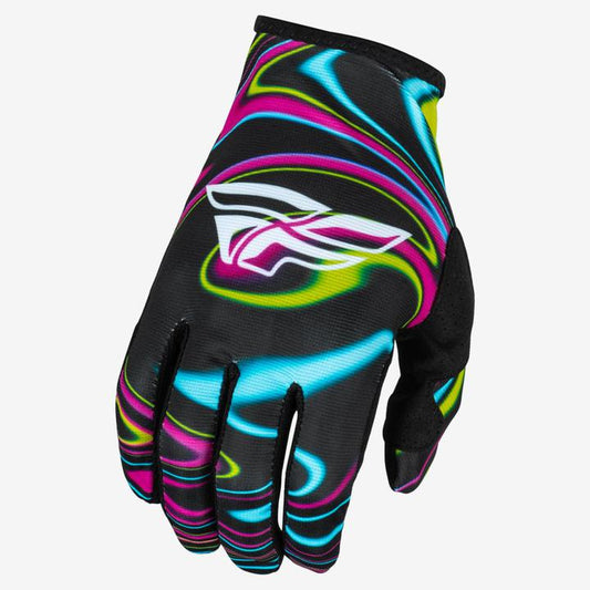 Fly MX24 Lite Gloves - Warped Black Pnk Electric Blue