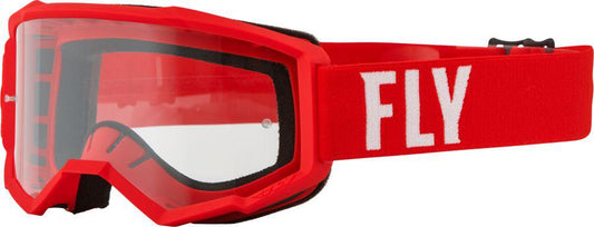 Fly Goggles Focus Red White Clear Lens