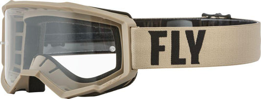 Fly Goggles Focus Youth Khaki Brown Clear Lens