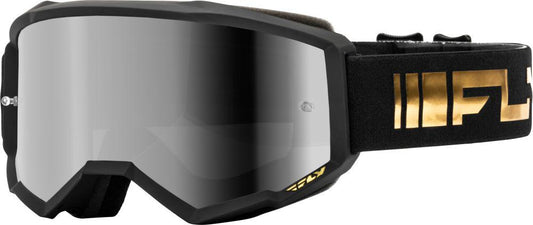 Fly MX24 Youth Goggles Zone Black/Gold - Sil Mir/SMK Lens