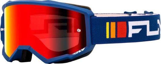 Fly MX24 Youth Goggles Zone Navy/White - Red Mir/SMK Lens