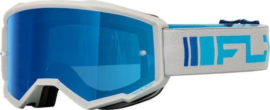 Fly MX24 Fly Goggles Zone Sil/Blu - Dk.Blu Mir/SMK Lens