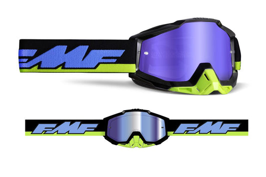 FMF Vision Powerbomb Goggles Talladega - Mirror Blue Lens