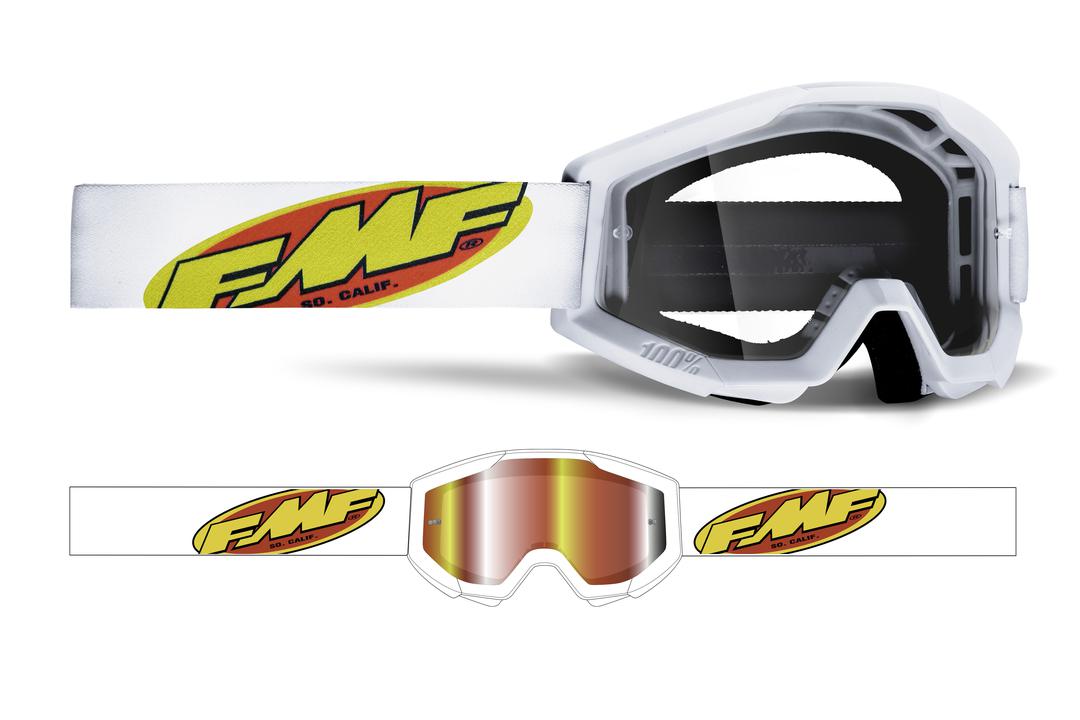 FMF Vision Powercore Goggles Core White - Clear Lens