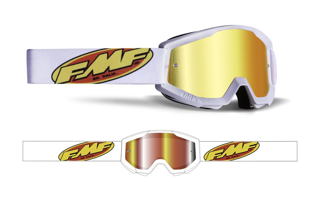 FMF Vision Powercore Youth Goggles Core White - Mirror Red Lens