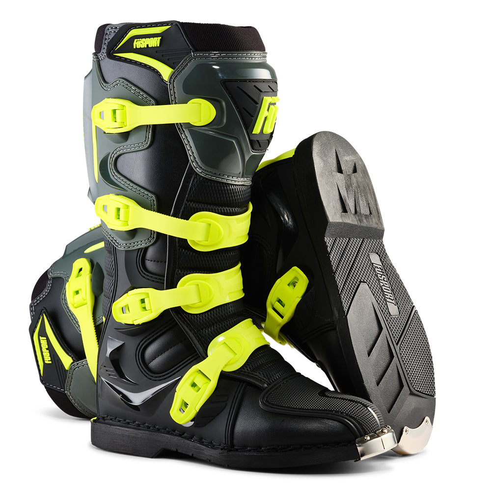 Fu Sport DP2 (Dirt Pilot 2) Boots - Black / Grey / Yellow
