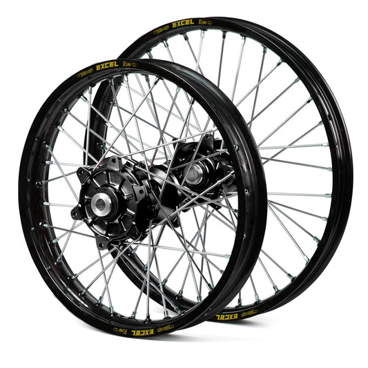 Husqvarna Haan / Excel Enduro Cush Drive Black Rims / Black Hubs Wheel Set Tc-Fc 125-250-350-450 2015 (21X1.60 / 18X2.15)