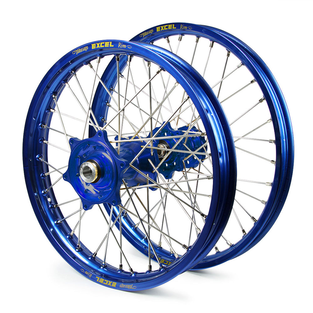 Yamaha Haan / Excel Snr MX Blue Rims / Blue Hubs Wheel Set YZ 125-250 1999-2017 (21X1.6 / 19X2.15")