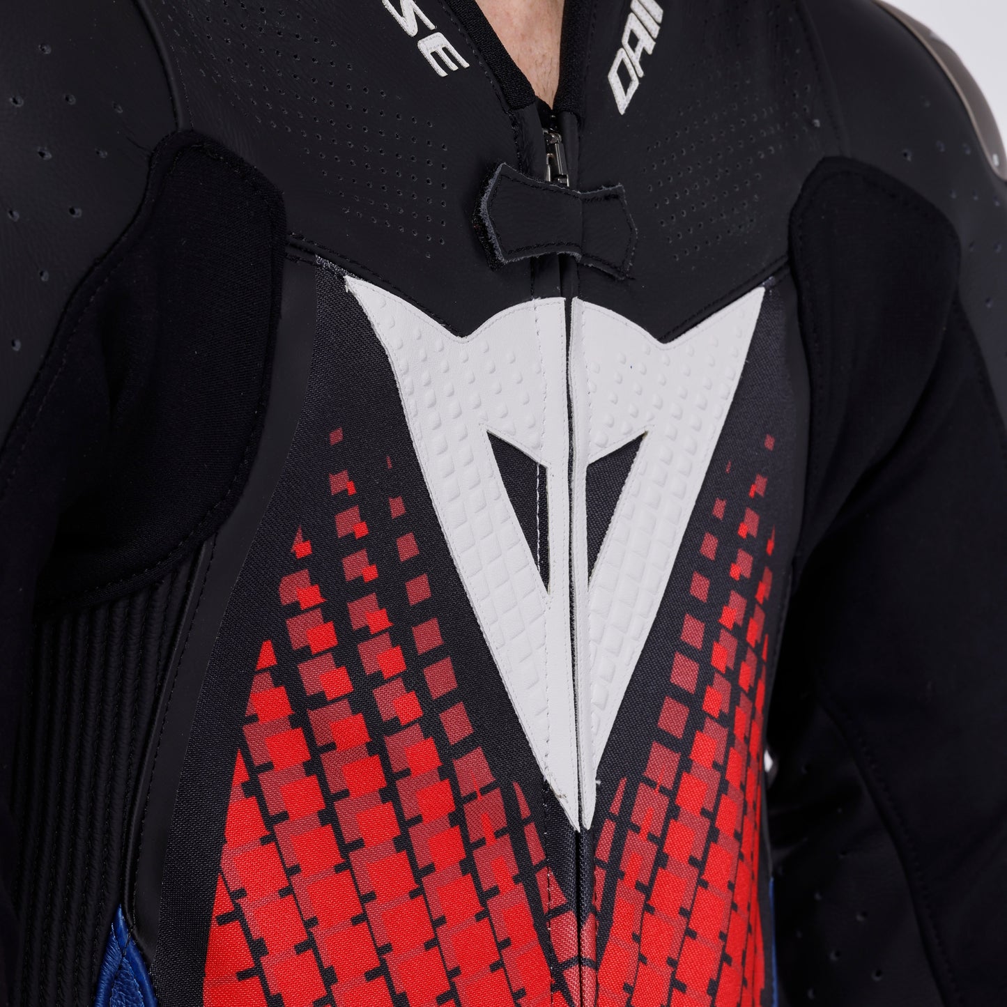 Dainese Laguna Seca 6 1-Piece Perforated Leather Race Suit - Black / Blue / Red