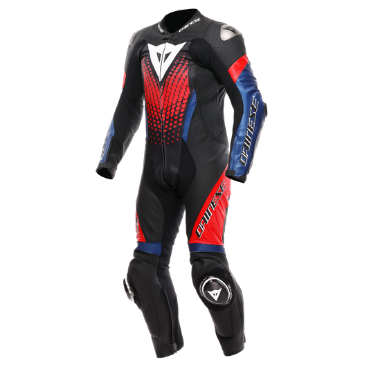 Dainese Laguna Seca 6 1-Piece Perforated Leather Race Suit - Black / Blue / Red