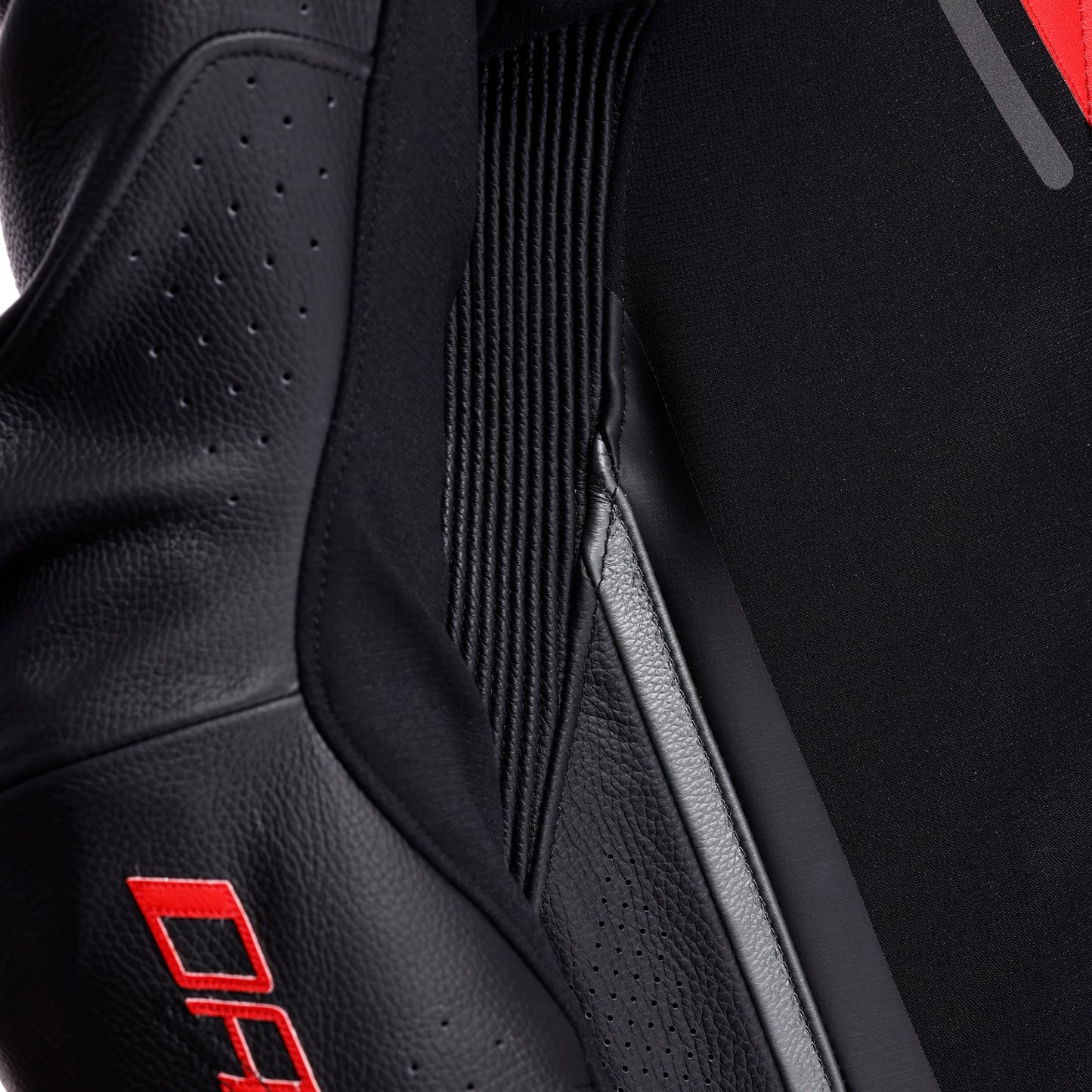 Dainese Demon Sprint 1-Piece Perforated Leather Race Suit - Black / Red