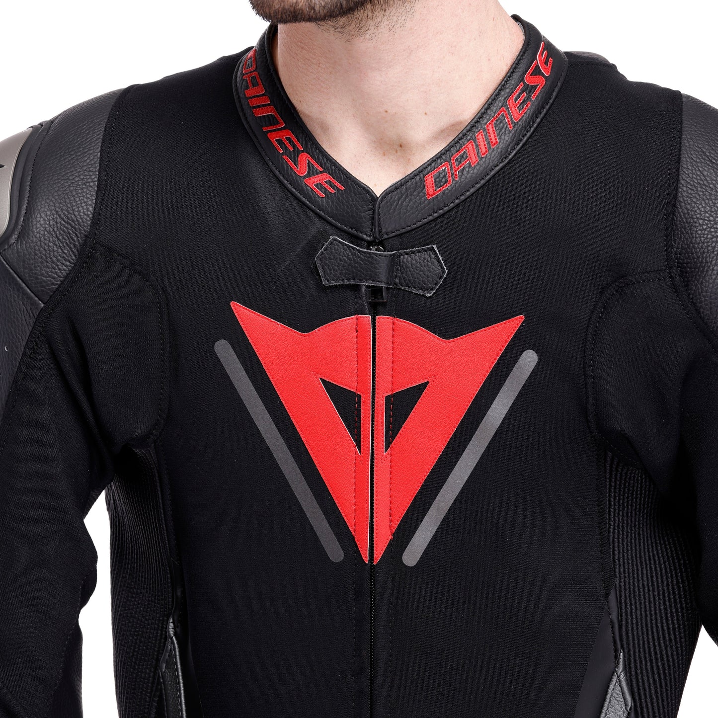 Dainese Demon Sprint 1-Piece Perforated Leather Race Suit - Black / Red