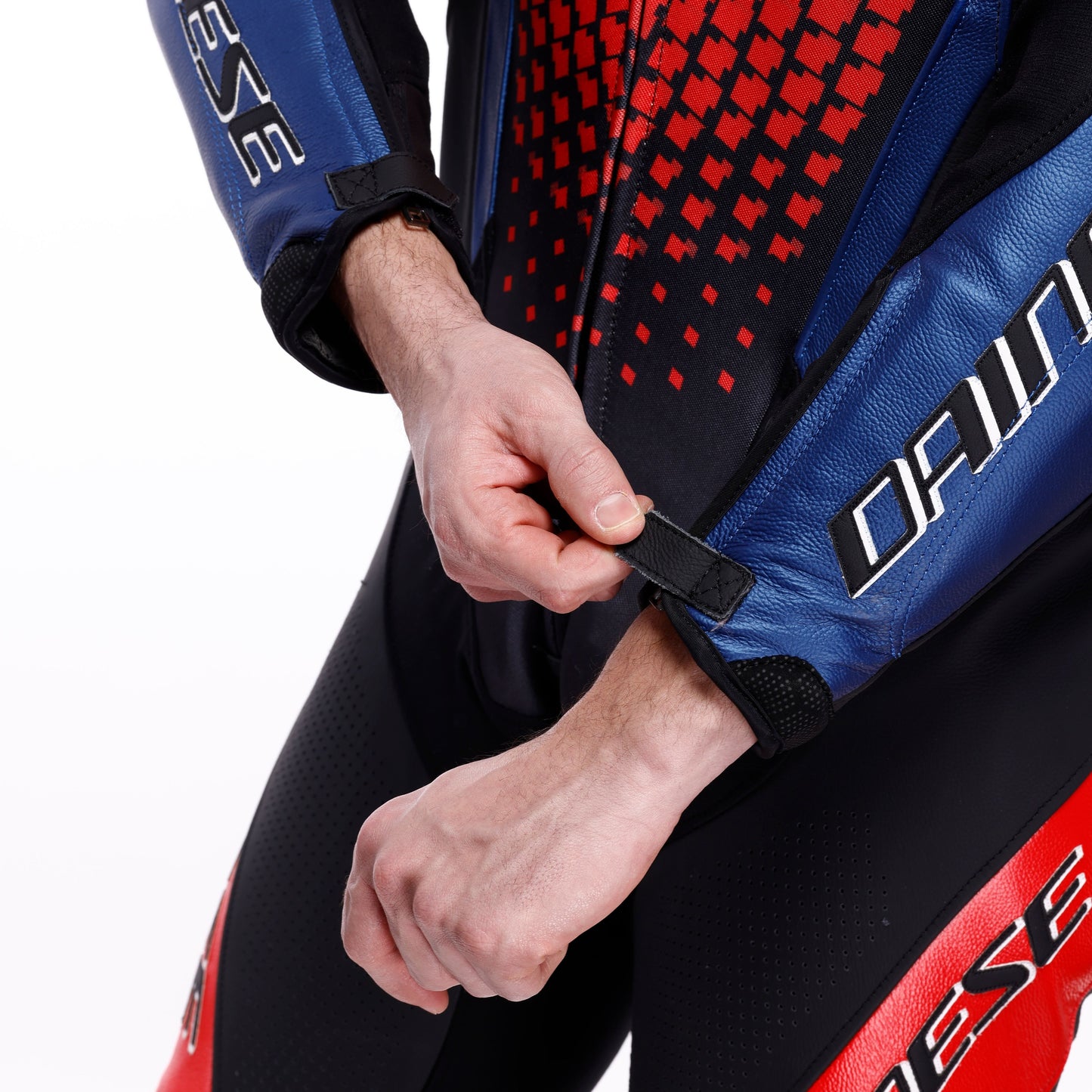 Dainese Laguna Seca 6 1-Piece Perforated Leather Race Suit - Black / Blue / Red