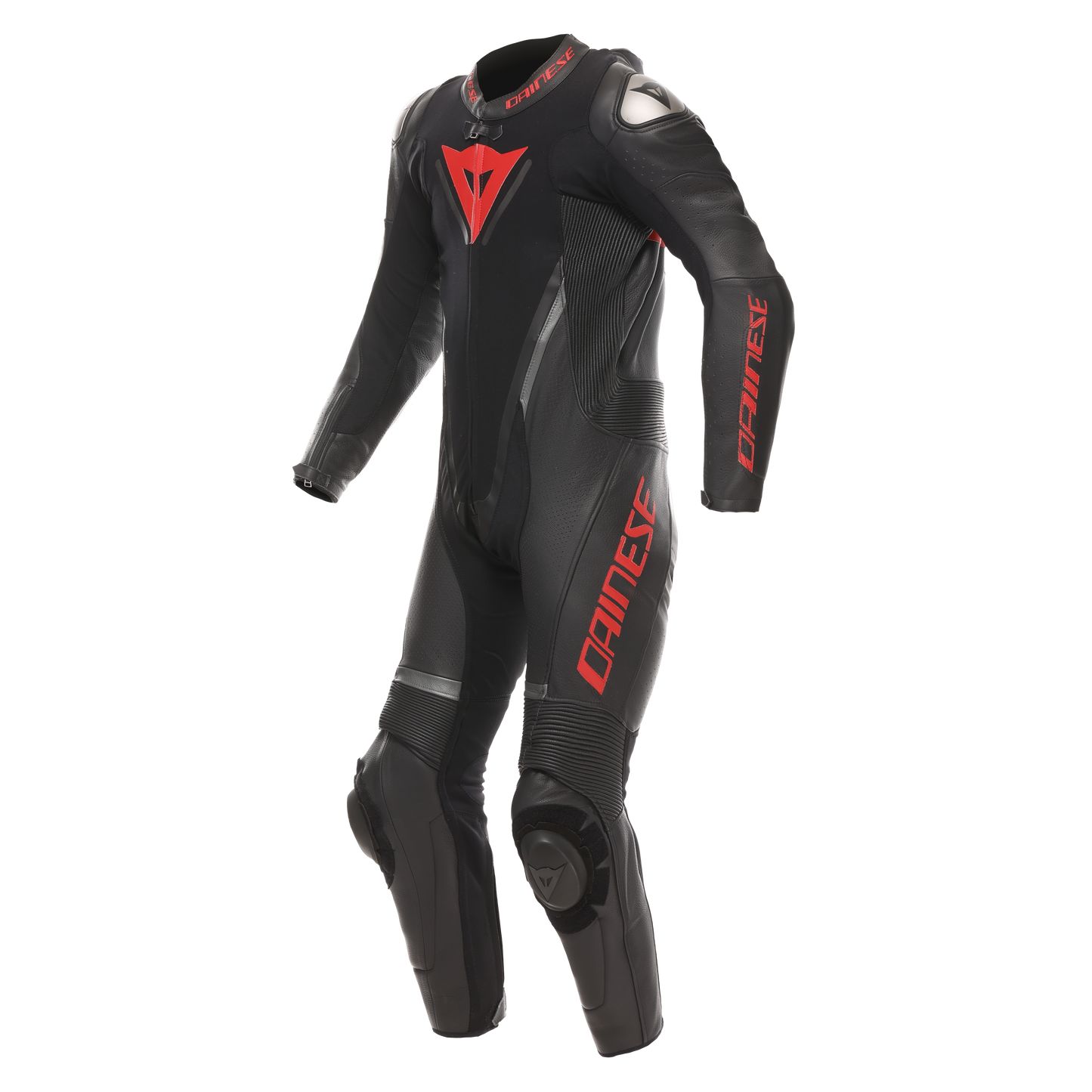 Dainese Demon Sprint 1-Piece Perforated Leather Race Suit - Black / Red