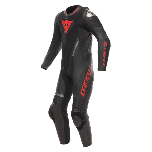 Dainese Demon Sprint 1-Piece Perforated Leather Race Suit - Black / Red