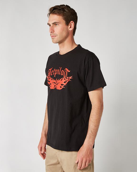 Jetpilot Hard Star Men's Tee - Black Red