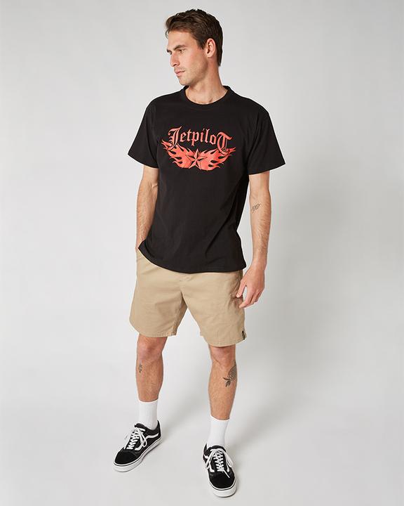 Jetpilot Hard Star Men's Tee - Black Red