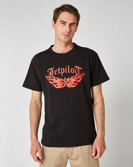 Jetpilot Hard Star Men's Tee - Black Red