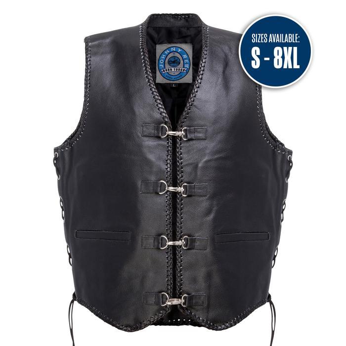 Johnny Reb Capricorn Leather Vest - Black