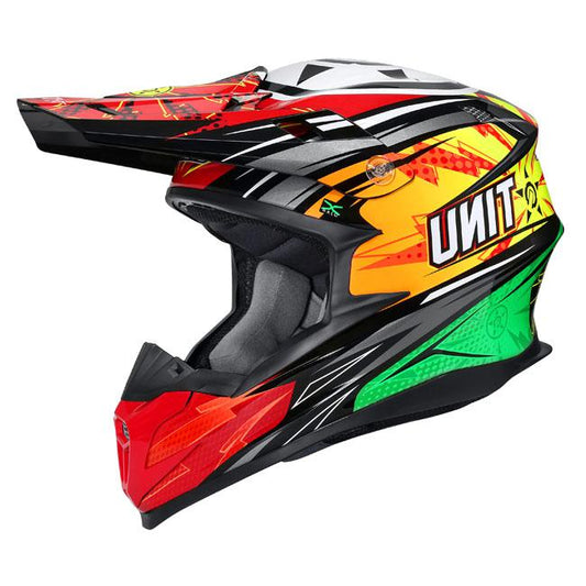 M2R X4.5 Unit EVO PC-1 Helmet - Red / Orange / Green