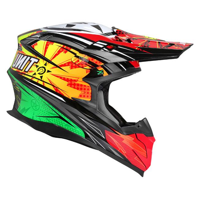 M2R X4.5 Unit EVO PC-1 Helmet - Red / Orange / Green